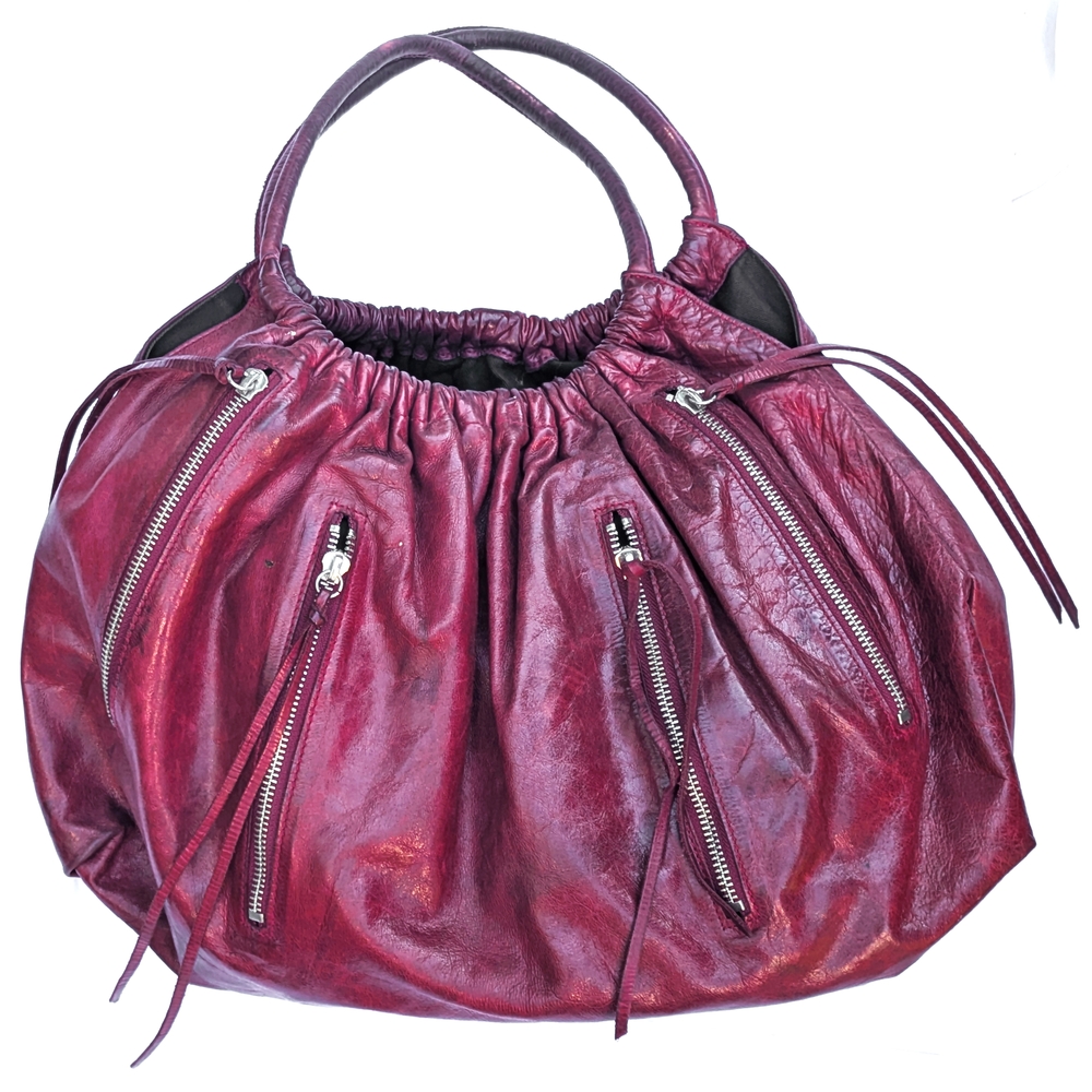 Elegant Burgundy Leather Tote Bag